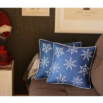 Blue christmas sale pillows